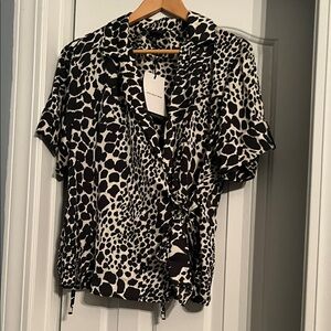 Who what to wear beautiful designed blouse leopard print
